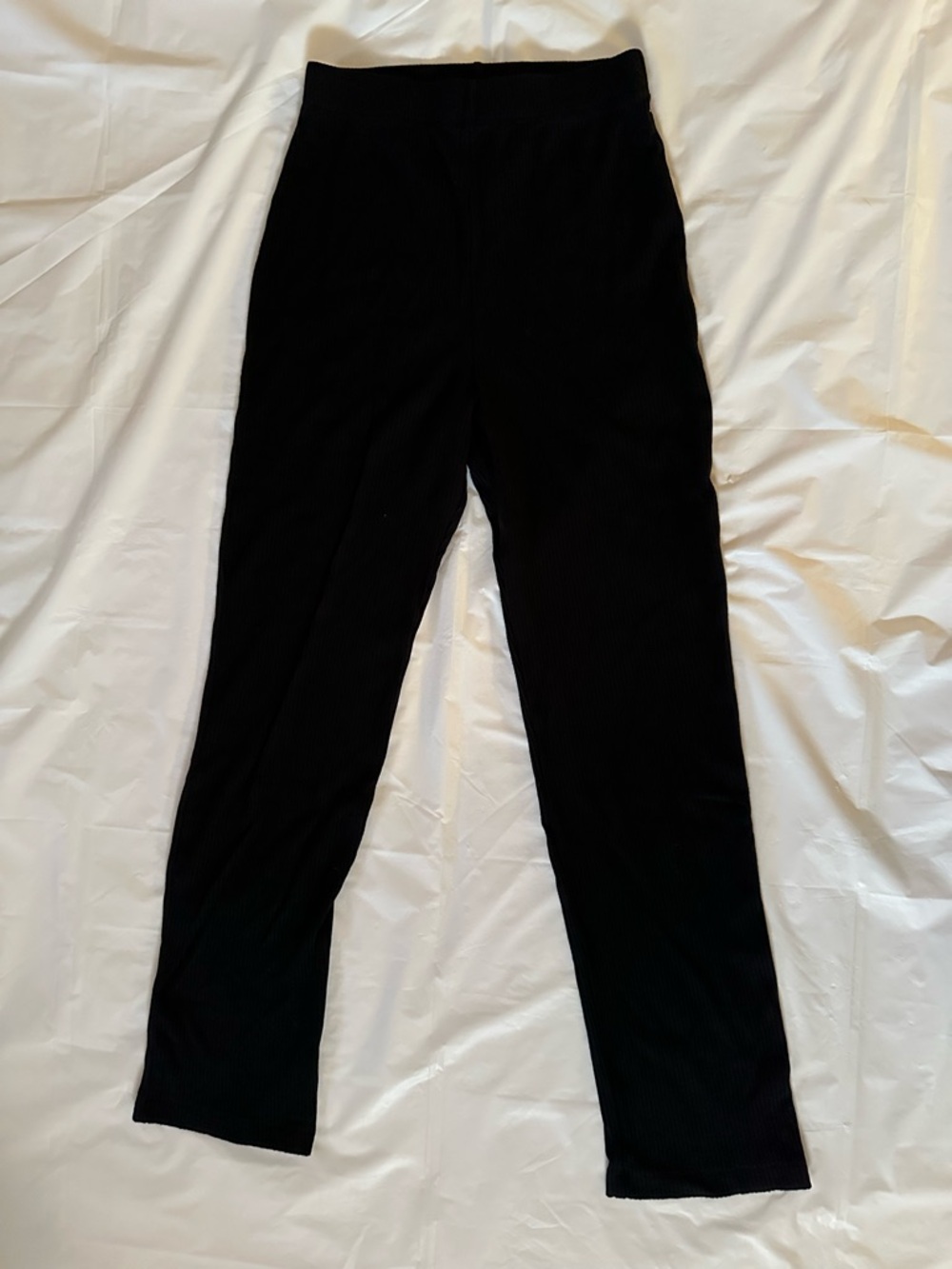 Reformation Black Ribbed Jeans Leggings